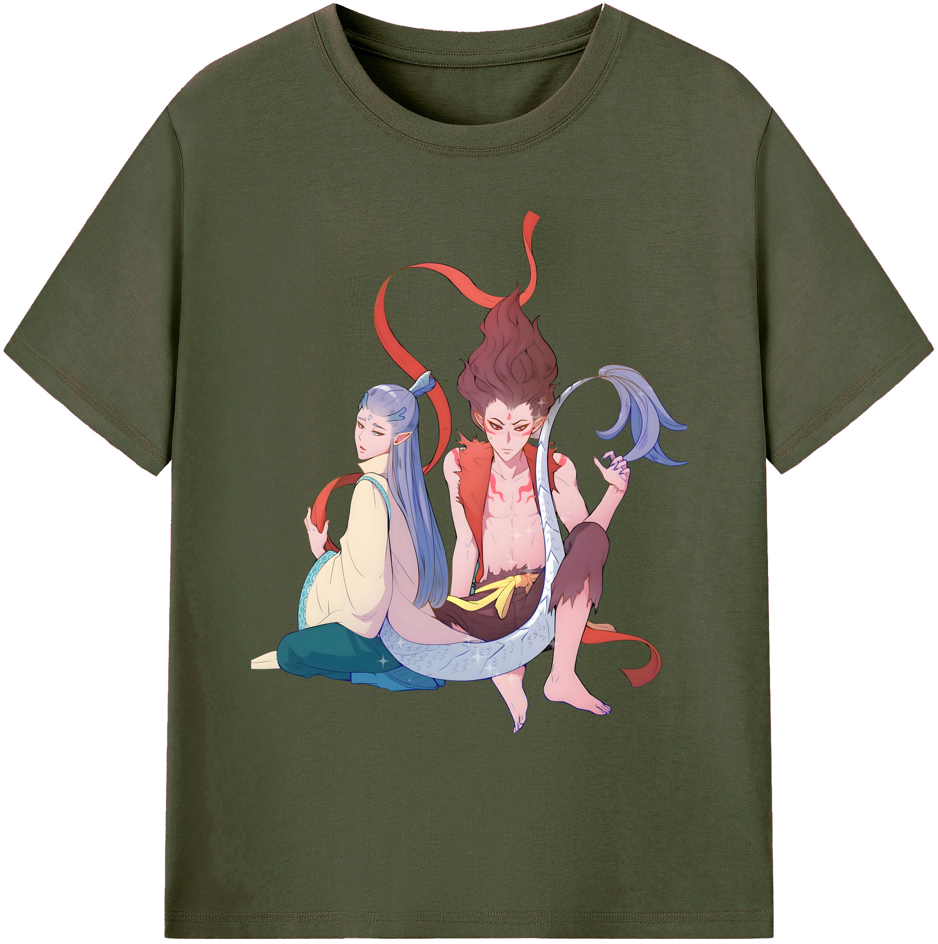 （画像用） Ne Zha 2 ナタ 魔童の大暴れ 綿100％ メンズ半袖Tシャツ｜肌触りやわらか＆通気性